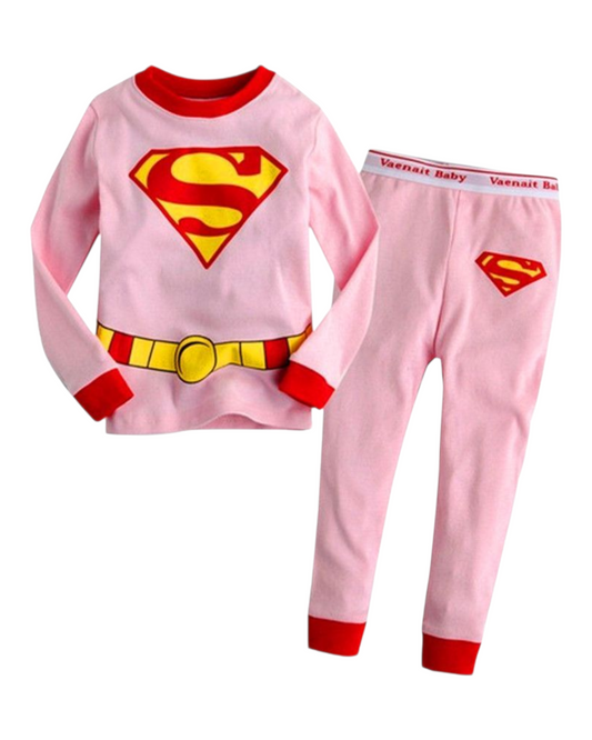 Pink Superman Long-Sleeved Pyjamas