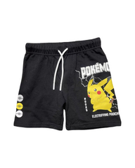 Pokemon Pikachu Graphic Jogger Shorts for Boys- Drawstring Casual Wear
