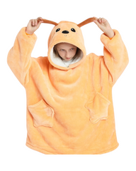 Oversized Fluffy Oodie with Animal Design