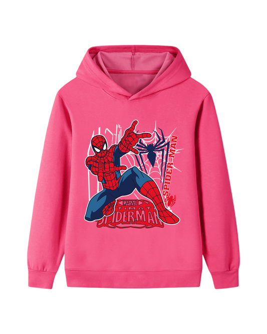 Oversized Relaxed Spiderman Print Hoodie