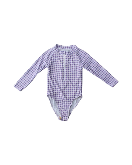 Long Sleeve Floral Toddler Rash Guard Swimsuit Bodysuit One-Piece