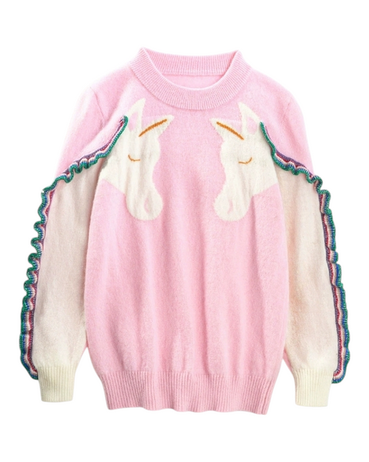 Cashmere Unicorn Patterned Jumper
