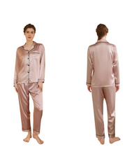 Breathable & Silky Satin Long-Sleeved Pyjamas Set
