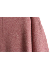 Oversized High-Neck Knit Pullover – Soft Dusty Pink Long Sleeve Fall Jumper