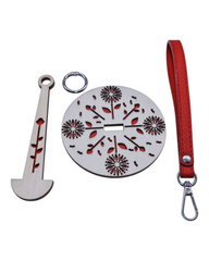 Wooden Patterned Wrist Yarn Holder