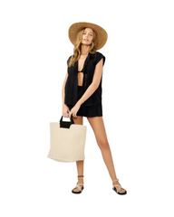 Lightweight Black Button Up Summer Set