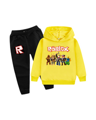 Kids Roblox Graphic Print Hoodie & Sweatpants Set