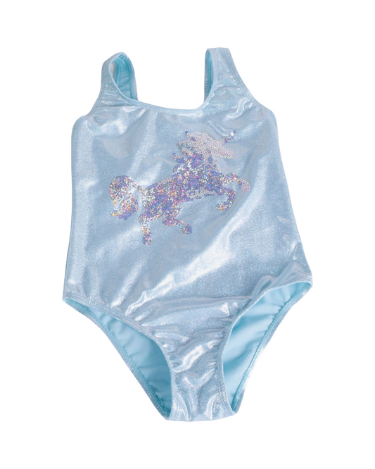 Unicorn Patterned One-Piece Swimsuit