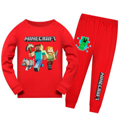 Boys' Minecraft Patterned Long-Sleeved Pyjama Set