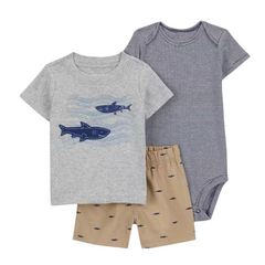 Baby Boys' Patterned Three-Piece Outfit Set