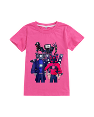 Action Figure Print T-Shirt - 100% Cotton Breathable Short Sleeve Top