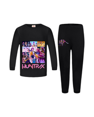 Kpop Inspired Demon Hunter Nightwear for Girls Graphic Long Sleeve Pajamas