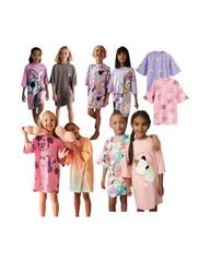 Graphic Print Casual Dress Short Sleeve Girls Outfit