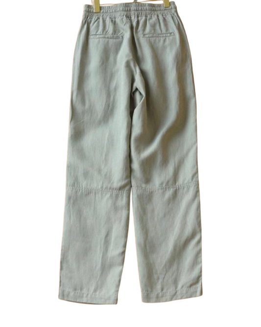 Casual High-Waisted Women's Linen Blend Drawstring Trousers – Relaxed Fit Straight Leg Pants