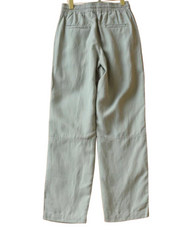Casual High-Waisted Women's Linen Blend Drawstring Trousers – Relaxed Fit Straight Leg Pants