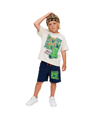 Minecraft Graphic Tee and Shorts Kids Matching Casual Playwear Set