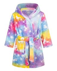 Fluffy Patterned Girls' Bath Robe