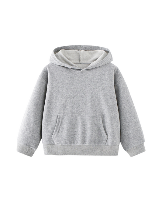 Long Sleeve Pullover Hoodie for Kids Featuring Front Pocket and Hood