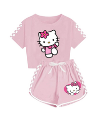 Hello Kitty Girls Short Sleeve T-Shirt and Shorts Set 2 Piece