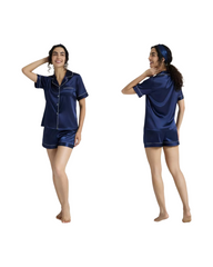 Two-Piece Button-Up Silky Pyjama Set