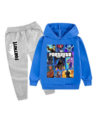 Boys' Fortnite Hoodie and Grey Track Pants Outfit Set