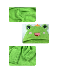 Green Dinosaur & Frog Hooded Kids Costume Cape - Soft Animal Dress-Up Cloak for Toddlers & Children