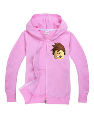 Girls' Pink Zip-Up Roblox Hoodie Jacket