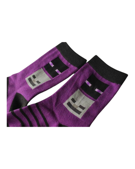 Girls' Purple Minecraft Socks