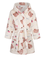 Fluffy Patterned Girls' Bath Robe