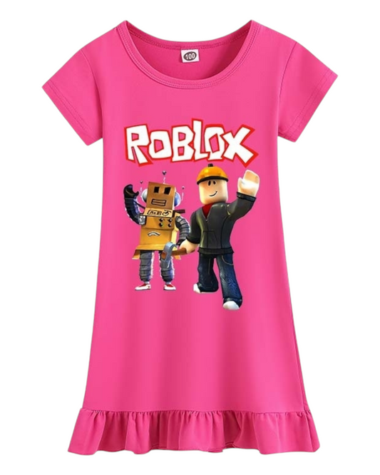 Girls' Pyjama Dress with Roblox Design