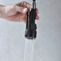Dual-Mode Pull-Out Kitchen Sink Faucet – Modern Stainless Steel Single Handle Hot and Cold Mixer Tap