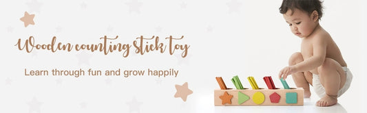 Wooden Counting and Shape Recognition Stick Toy