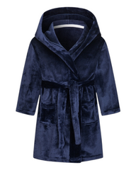 Boys' Fluffy Patterned Bath Robe