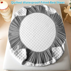 Deep Pocket Waterproof Fitted Bed Sheet – Premium Soft Quilted Mattress