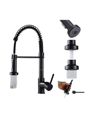 High-Arc Commercial Kitchen Faucet with Pull-Out Sprayer – Heavy Duty Hot and Cold Water Sink Mixer Tap