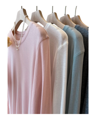 Long Sleeve Crewneck T-Shirt – Soft Casual Tops & Everyday Basic Tees