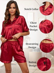 Two-Piece Button-Up Silky Pyjama Set