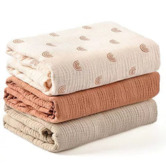 Set-Of-Three Swaddle Blankets of Different Colours