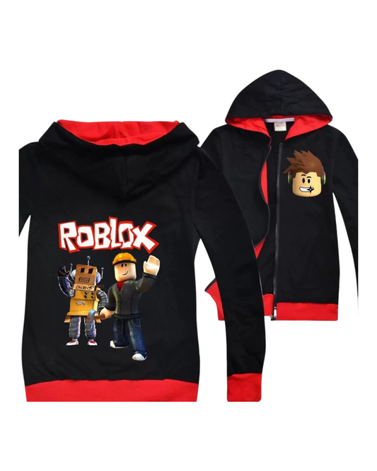 Boys' Cotton Zip-Up Roblox Hoodie Jacket