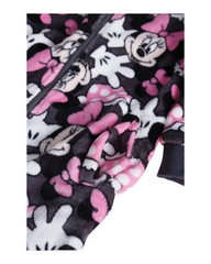 Minnie Mouse Print Girls Hooded One-Piece Onesie Pajamas