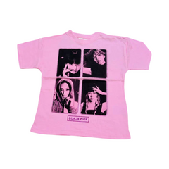 Pink K-Pop Graphic T-Shirt - Soft Cotton Short Sleeve Top for Kids