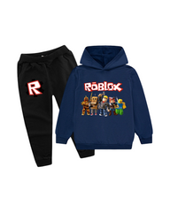 Kids Roblox Graphic Print Hoodie & Sweatpants Set
