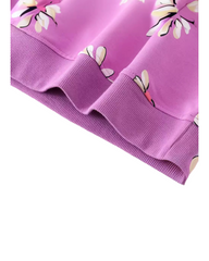 Cotton Floral Long-Sleeve Crewneck Sweatshirt for Girls