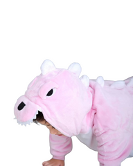 Fluffy Dinosaur Onesie with Hood and Tail