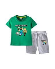 Kids Minecraft Graphic T-Shirt and Shorts Set