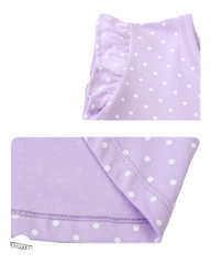 Lilac Purple Unicorn and Rainbow Print Cotton Dress for Toddlers and Girls