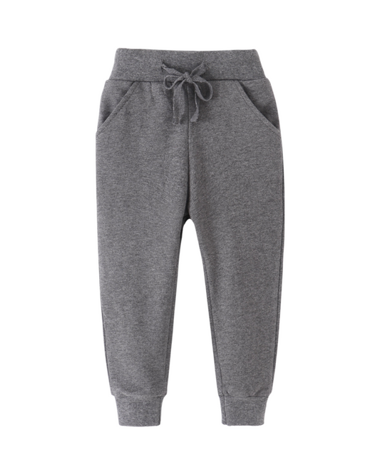 Soft Cotton Drawstring Track Pants Kids Everyday Casual Trousers