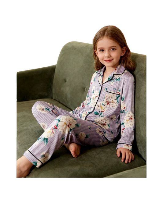 Floral Super Soft Silky Satin Pyjama Set