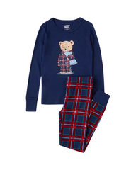 100% Cotton Long-Sleeve Kids Pyjama Set with Festive Holiday Print