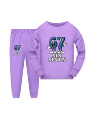 Six Seven Kids Funny Long Sleeve Pajama Set